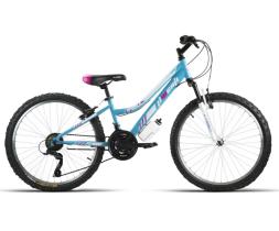 JLWenti 37236 - BICI MTB 26" MUJER ACERO CELESTE C/SUSP 21 VEL